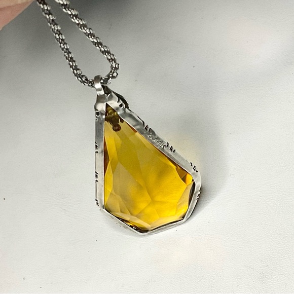 Art Deco Sterling Silver Large Pendant Necklace - Picture 11 of 12